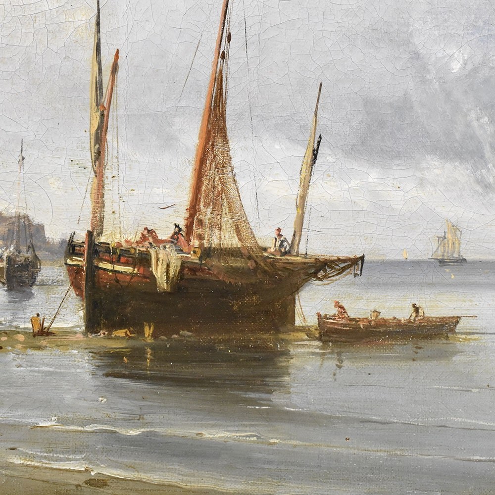 QM492 6a antique seascape painting marine art 1800s